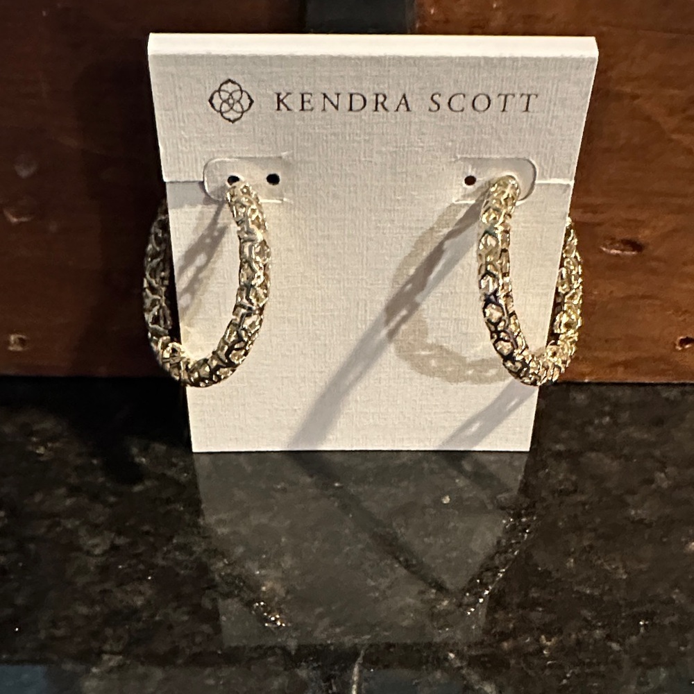 Kendra Scott Gold Textured Hoop Earrings